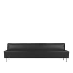 Gubi - Modern Line Sofa, Tyg: Kat. 3 - Gubi Velvet (Velutto) - G075/420, Storlek: 3-sits (240 cm), Underrede: Mässing - Blå - Soffor