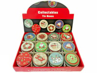 Xmas Christmas 12pcs Round Tin Box Cookie Sweet Cake Candle Tin Storage Gift Set