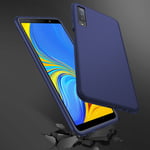 Samsung Galaxy A7 (2018) - Gummi cover i Børstet design - Blå