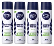 4x NIVEA Men SENSITIVE PROTECT Anti-Perspirant Deodorant Spray  150ml