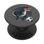 Funny T-Rex Soccer, Football T Rex Dinosaur Sport PopSockets Swappable PopGrip