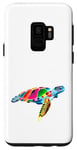Coque pour Galaxy S9 Joli motif floral tortue de mer coloré corail et coquillage
