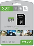 PNY Elite MicroSD Card 32GB Class 10 100MB/s with SD adapter Micro SDHC UK