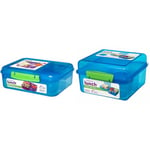 Sistema Bento Box TO GO | Lunch Box with Yoghurt/Fruit Pot | 1.65 L | BPA-Free & TO GO Lunch Box Cube Max - 2 L Bento-Box Style Food Container with Dividers & Leak-Proof Yoghurt Pot - BPA Free