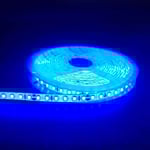 Blå 10W/m LED-strip - 5m, 120 LED pr. meter, 24V, IP65 - Farve : Blå
