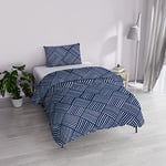 Italian Bed Linen MB Home Basic “Dafne” Duvet Cover Set, Citylife Blue, Large Single
