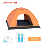 BAJIE tent Automatic Pop Up Hiking Camping Tent 1 2 3 4 Person Multiple Models Outdoor Family Easy Open Camp Tents Ultralight Instant Shade Orange 1-2 Man