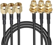 Golden Apple 3-Pack 10FT RP-SMA Male to Female Extension Cable WiFi Router Antenna Extender