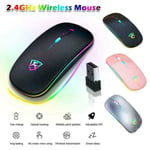 2.4ghz Wireless Optical Mouse Mice Usb Rechargeable Computer. B Pink