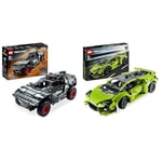 LEGO 42160 Technic Audi RS Q e-tron Remote Control Rally Car Toy, Dakar Rally & 42161 Technic Lamborghini Huracán Tecnica Toy Car Model Kit, Racing Car Building Set for Kids, Boys, Girls