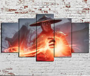 BAEPAYFCanvas Picture 5 Part Panels Mortal Kombat 11 Raiden Painting Prints Multiple Pictures Posters Wall Decor Gift For Home Modern Artwork Decoration Wooden Frame Ready To Hang