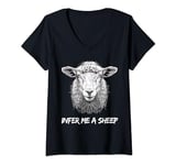 Womens Artificial Intelligence AI Drawing Infer Me A Sheep V-Neck T-Shirt