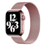 Lippa Apple Watch (42/44/SE/45/49mm) Magnetisk Reim i Rustfritt Stål - Rose Gold