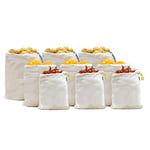 EcoRight Sac à Linge en Coton reutilisable | Sacs de Voyage avec Cordon | Sac de Rangement en Tissu | en Machine Sachet Lin - Lot de 9 (3 Grand, 3 Petites, 3 Moyens)