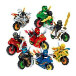 8Pcs Ninjago Motorcycle Minifigures Ninja Mini Figures Fits Blocks Toy New UK