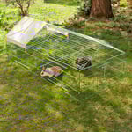 Kerbl Luxury utehage med galler-sadeltak - B 220 x D 103 x H 85 cm