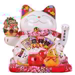 Mörk keramisk vinkande katt Maneki Neko dekoration Feng Shui huvud vinkande lyckokatt, b