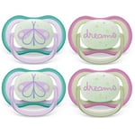 Philips Avent Nattsudd ultra air SCF085/58 0-6 månader 4 delar grön/lila