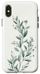 iPhone X/XS Leaves Botanical Plant Line Art Sage Green Wildflower Floral Case