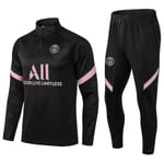 2021 Fotboll Paris Tröja Jacka Sportdräkt Caddy Vuxen Kostym Svart S 155cm black