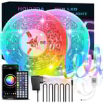 LED Strip 20M, RGB 5050 LED Strips, 30 LEDs / Meter, App and Remote Control,