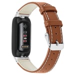 Fitbit Inspire 3 Armband i äkta läder, Brun