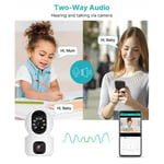 Home Security Camera Dual 2MP Lens Two Way Intercom WiFi Indoor Camera For H Hot