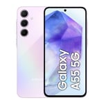 Samsung Galaxy A55 5G, Factory Unlocked Android Smartphone, 256GB, 8GB RAM, 2 day battery life, 50MP Camera, Awesome Lilac, 3 Year Manufacturer Extended Warranty (UK Version)