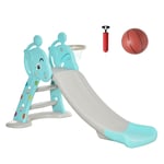 2 in 1 Kids Slide with Basketball Hoop 18 months -4 Years Old Deer Blue