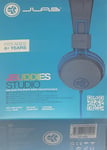 Jbuddies Studio On Ear Folding Kids Headphones Volume Regulator Age 6+ Blue NEW