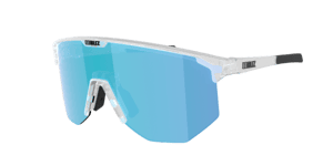 Bliz Hero sykkelbriller transparent hvit med blå linse