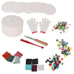 Professional Microwave Kiln Kit with Round Center Glass Gloves Colored Glaze Glass File for DIY Jewelry Glass Fusing Arts Crafts(S)