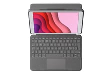 Logitech Combo Touch - tastatur og folio-kasse - med trackpad - QWERTY - nordisk (dansk/finsk/norsk/svensk) - oxford-grå
