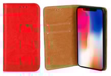 Plånboksfodral Huawei P40 Lite Äkta Italienskt Läder Röd