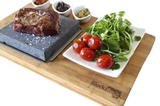 Hot Stone Table top Cooking Steak on the Stone Black Rock Grill Set Lava Rock