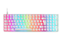 MARSGAMING MKULTRA, Clavier Mécanique Blanc RGB, Compact 96%, Switch Outemu SQ Rouge, Langue Français