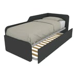 ART.1064R - Canapé-lit simple 80x190 avec deuxième lit gigogne - Basalto - Basalto