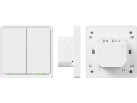 Tesla Smart Switch Dual, Trådlös, Wi-Fi, Vit, 2 kanaler, 1500 W, Vägg