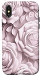 Coque pour iPhone X/XS rose. fleur. rose pâle. belle. jolies roses. art
