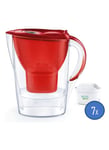 Carafe filtrante Brita Marella avec 1 cartouche Maxtra Pro 1051120 Rouge + Pack de 6 filtres à eau Brita Maxtra Pro All in 1 Blanc