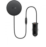 Baseus trådlös billaddare med MagSafe 15W hållare för luftventil + USB-A 25W svart (CW01)