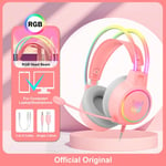 Pink without Ear ONIKUMA-Casque supra-auriculaire X15 Pro, casque de jeu, écouteurs filaires à suppression, oreilles de chat rose, lumière RVB avec micro, PC, PS4 ""Nipseyteko