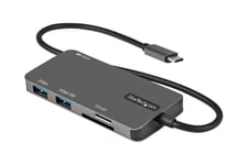 StarTech.com USB C-multiportadapter - USB-C till 4K HDMI, 100 W Power Delivery Pass-through, SD/MicroSD-kortplats, 3-portars USB 3.0-hubb - USB Type-C mini dockningsstation - 30 cm lång ansluten kabel - dockningsstation - USB-C / Thunderbolt 3 - HDMI