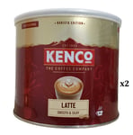 2 x Kenco Coffee - Instant Latte 1Kg Metal Tin Barista Edition [Free Postage]