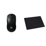 Logitech G PRO Wireless Gaming Mouse, HERO 25K Sensor, 25,600 DPI, RGB, Ultra Lightweight & G240 Cloth Gaming Mouse Pad, Optimised for Gaming Sensors, Moderate Surface Friction