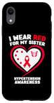Coque pour iPhone XR Je porte du rouge pour sensibiliser ma sœur à l'hypertension