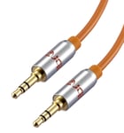 Aux Cable 10M 3.5mm Stereo Pro Auxiliary Audio Cable - for Beats Headphones Apple iPod iPhone iPad Samsung LG Smartphone MP3 Player Home/Car etc - IBRA Orange
