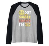 Peace Sign Out Pizza Single Digits I'm 10 Years Old Birthday Raglan Baseball Tee