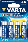 Varta Batteri High Energy, Typ AA (LR06) 4st/fp