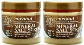 2 x 660g Dead Sea Collection Coconut Oil Mineral Salt Bath Body Scrub